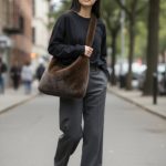 γούνινη τσάντα styl shoping bag