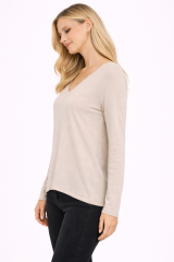 εκρού πουλόβερ V neck