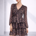φόρεμα animal print με βολάν